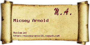 Micsey Arnold névjegykártya